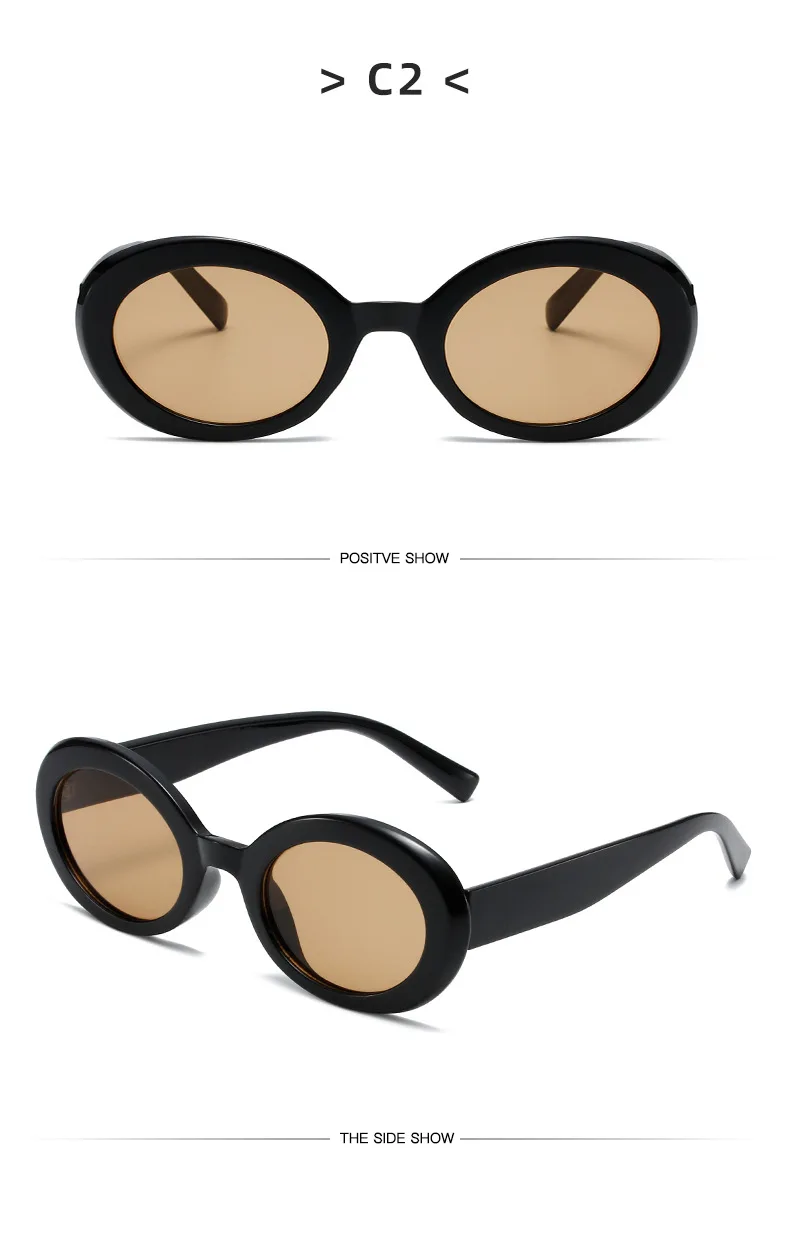 SO&EI Neue Ovale Gelee Farbe Frauen Sonnenbrille Mode Gelb Grün Shades UV400 Männer Trend Gradienten Sonnenbrille – Detail 8