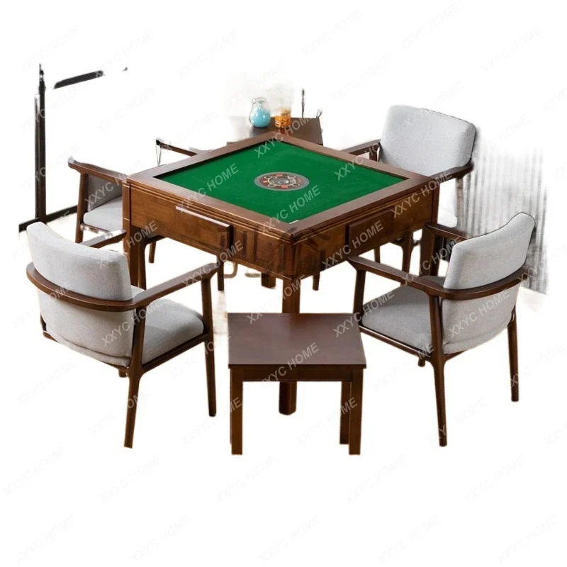 New Chinese mahjong machine household solid mahjong table dining table all-in-one machine silent intelligent four-port machine