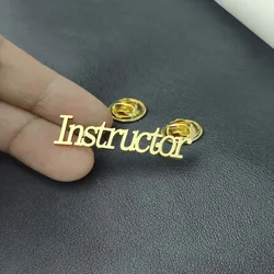 Custom Name Brooch for Men Personalized Stainless Steel Customized Logo Pins Nameplate Brooch Women Wedding Jewellery Gift New