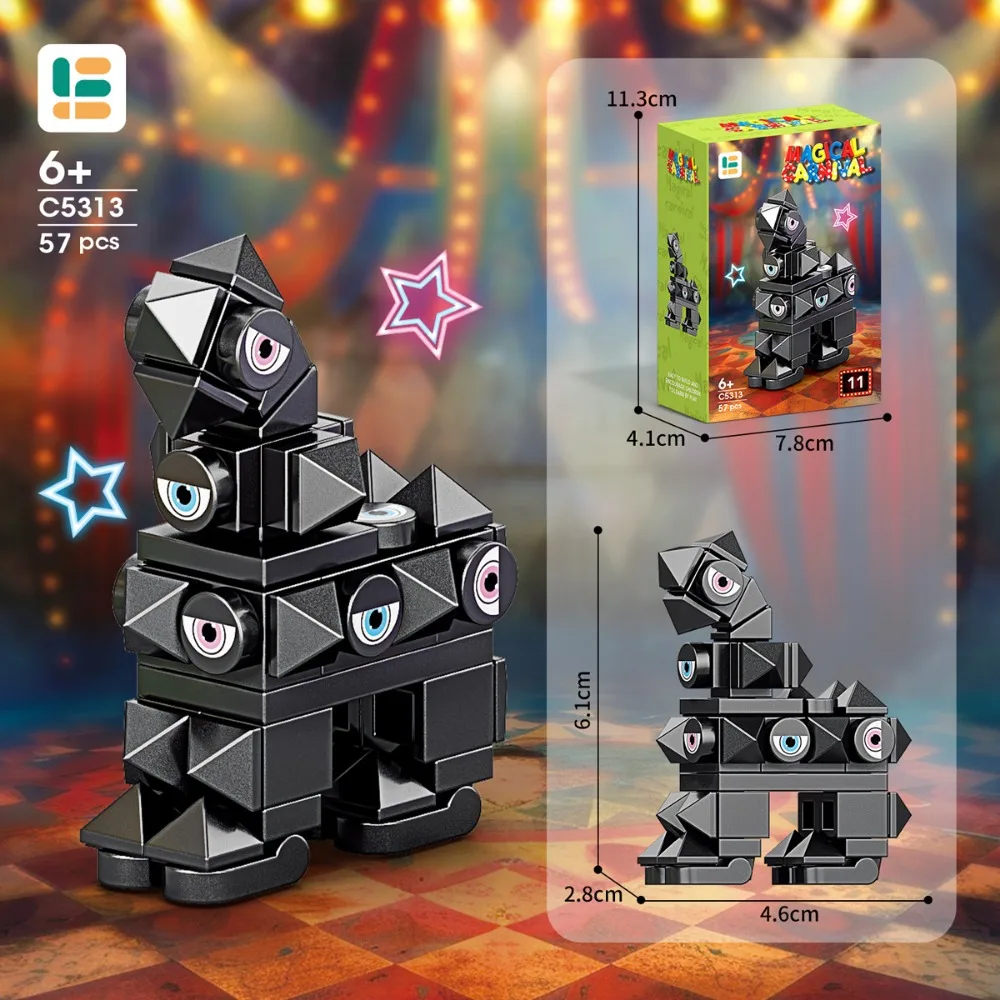 O incrível circo digital mini bloco de construção pomni zooble ragatha anime figura bonito montagem brinquedos modelo ornamento crianças presentes