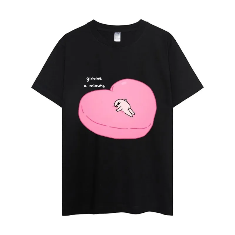 Ketnipz Cartoon T Shirt Women Couple Combination Clothes Short Sleeve Collar Fashion Man Cotton