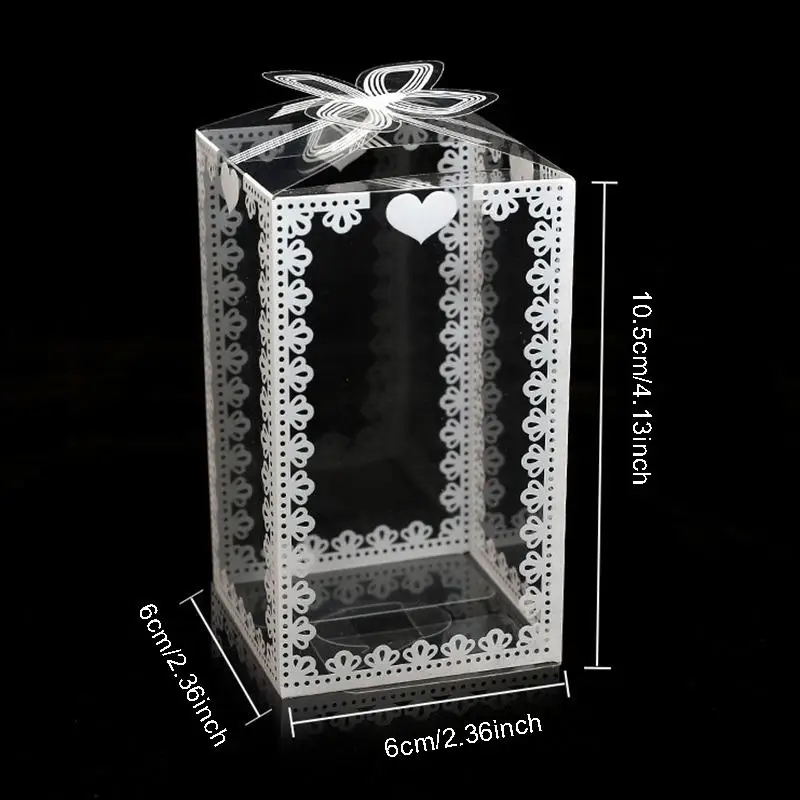 20 قطعة صندوق هدايا شفاف من البلاستيك PVC صندوق تغليف شفاف لحفلات الزفاف وحفلات استقبال المولود الجديد صندوق كعكة حلوى الشوكولاتة