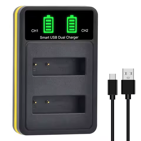 LED Dual USB-C Charger for Panasonic DMW-BLH7 BLH7E BLH7PP Battery, Compatible with Lumix DC-GX850 DMC-LX10 LX15 GM1 GM5 Camera