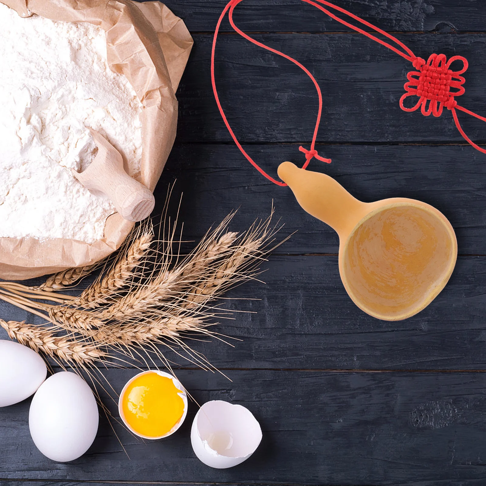 

1pc Natural Gourd Water Scoop Large Capacity Kitchen Ladle Yellow Eco Friendly Food Safe Vegetable Fruit Cleaning Tool