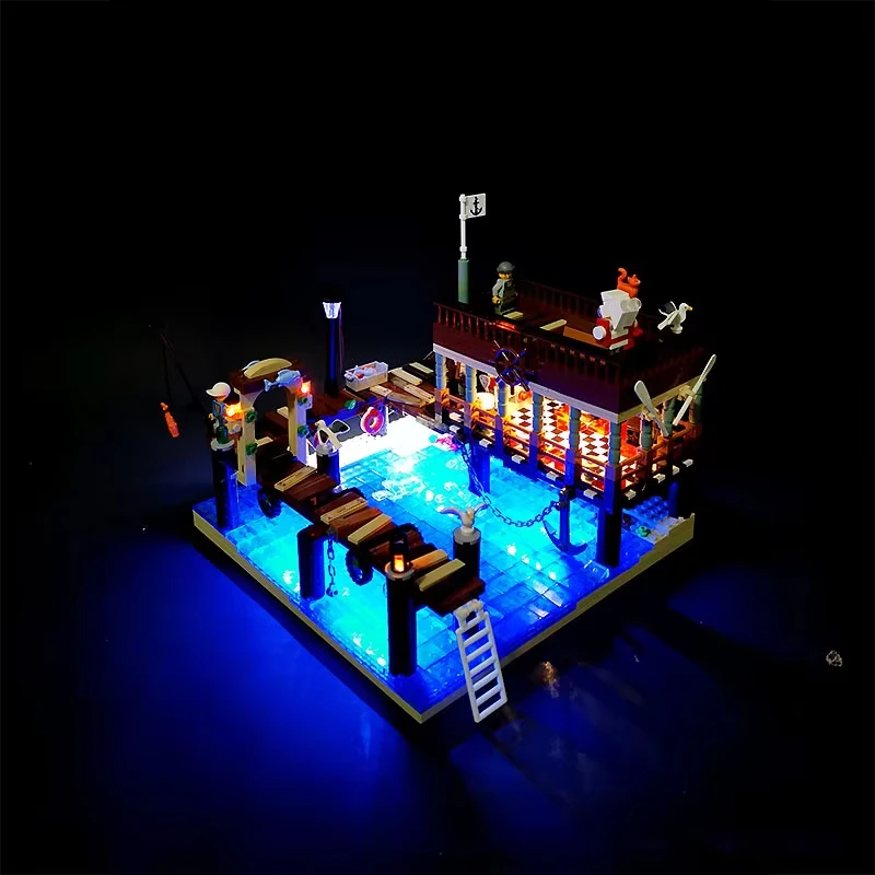 DIY LED Light Kit For LEGO 30101 Fish House Pier Building Block Set ( Only LED Light,Without Blocks Model)