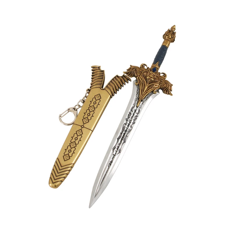22cm/8.66in Lich King Game Peripherals Samurai Swords Sheathed Swords Cosplay Metal Weapon Model Desktop Ornament Boy Gifts Toys