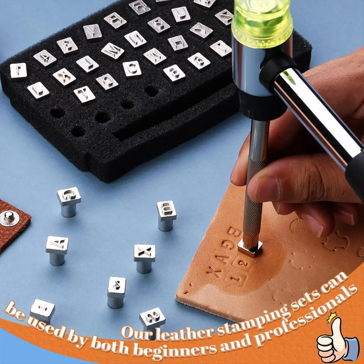 A77K Leather Stamping Tools, 75 Pcs Carving Tools, Carving Kit, Leather Stamping Tools Geometric, Leathercraft Stamping Tools