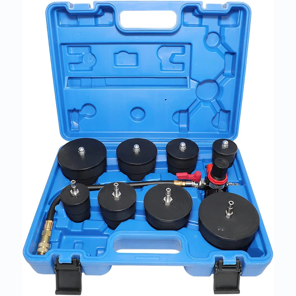 

10-Piece Turbo System Leakage Tester Kit with T-Bolt Hose Clamps to Prevent loosening and Stepped Adapters 1-3/8" to 3-1/2"