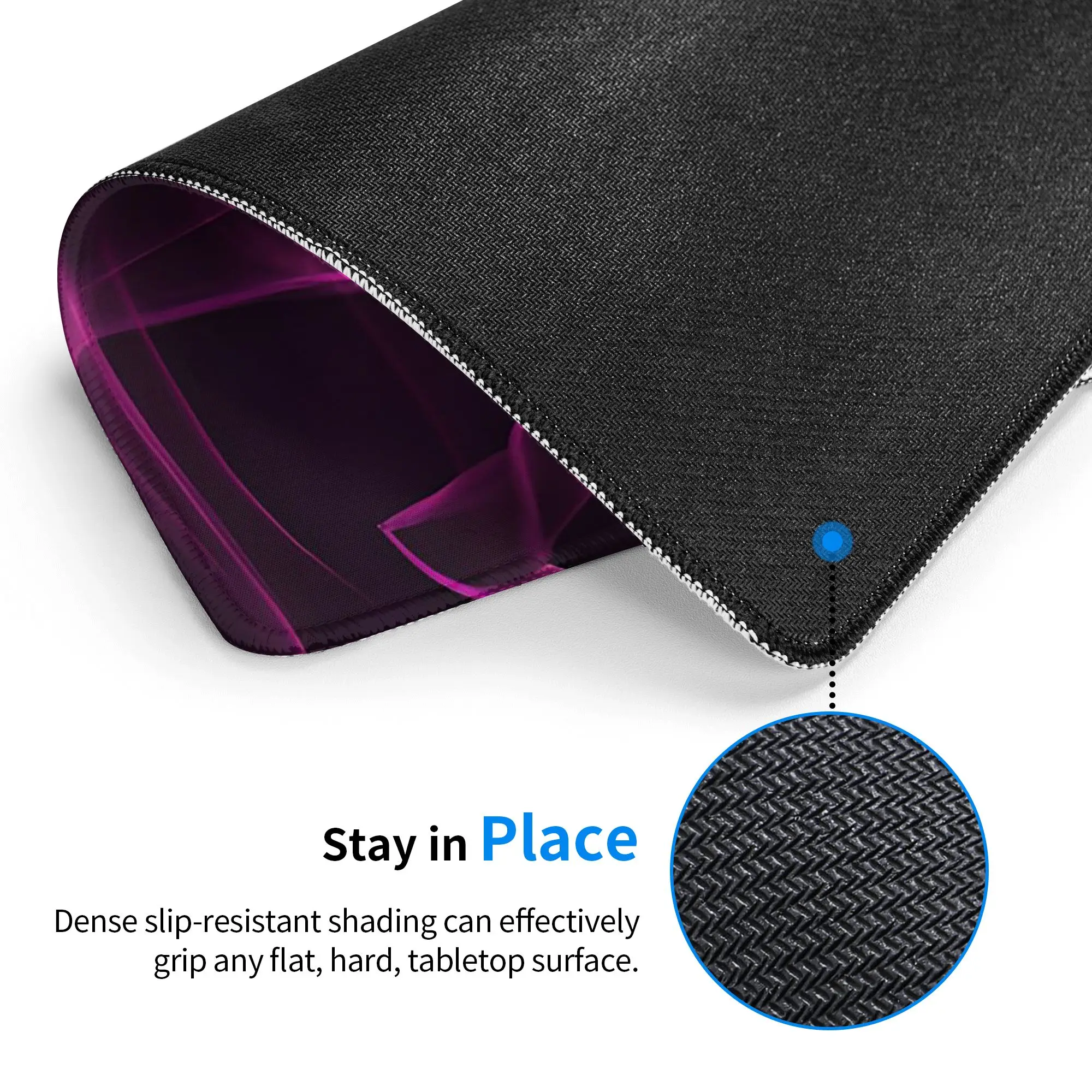 Purple Cool Smoke Mouse Pad Computer Keyboard Mouse Mat Gaming PC Laptop Desk Mat Office Accessories Table Mats