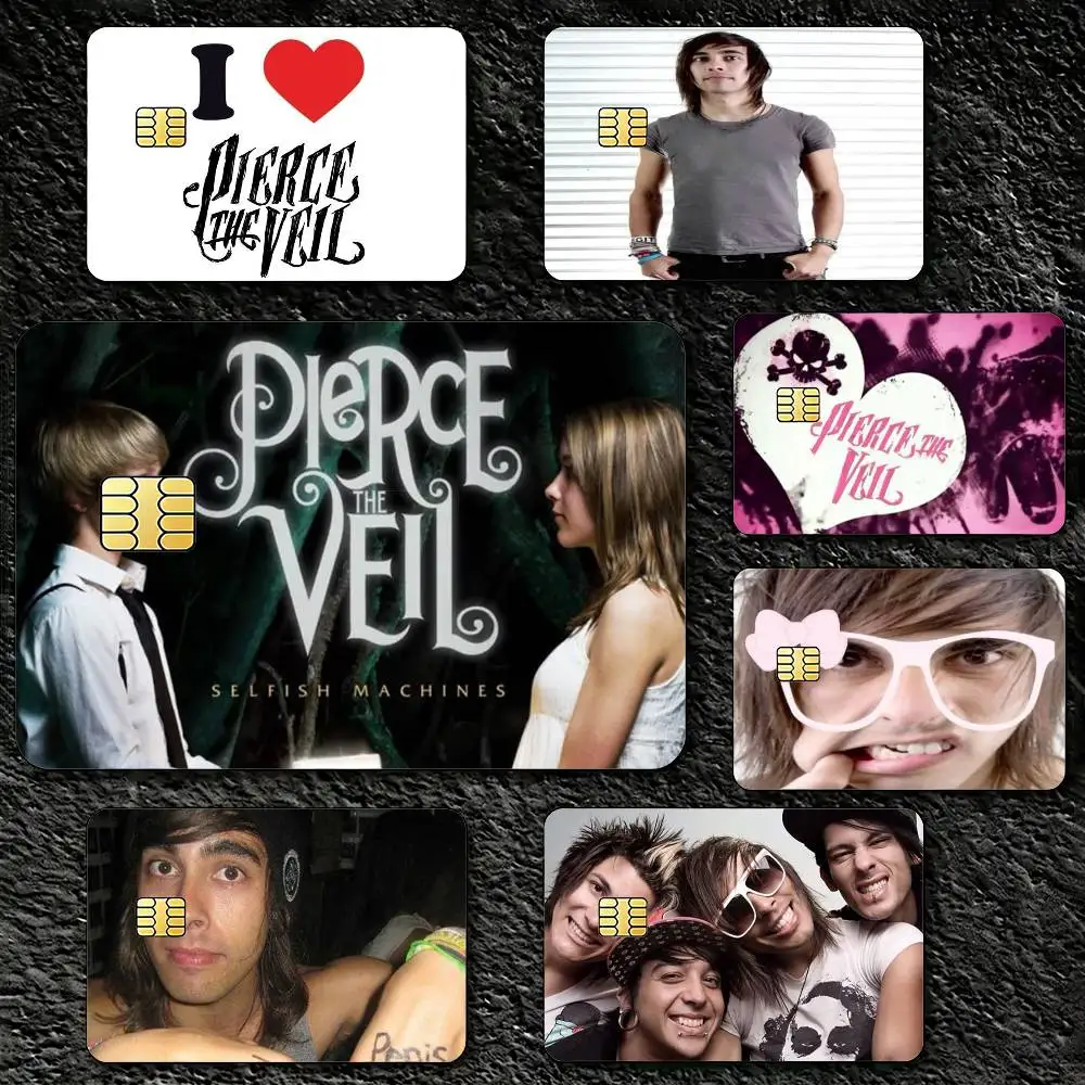 P-Pierce The V-Veil Pop Rock Band Credit Card Skin Stickers For VISA Bank Bus Metro Access Card Protective Film Cover Sticker