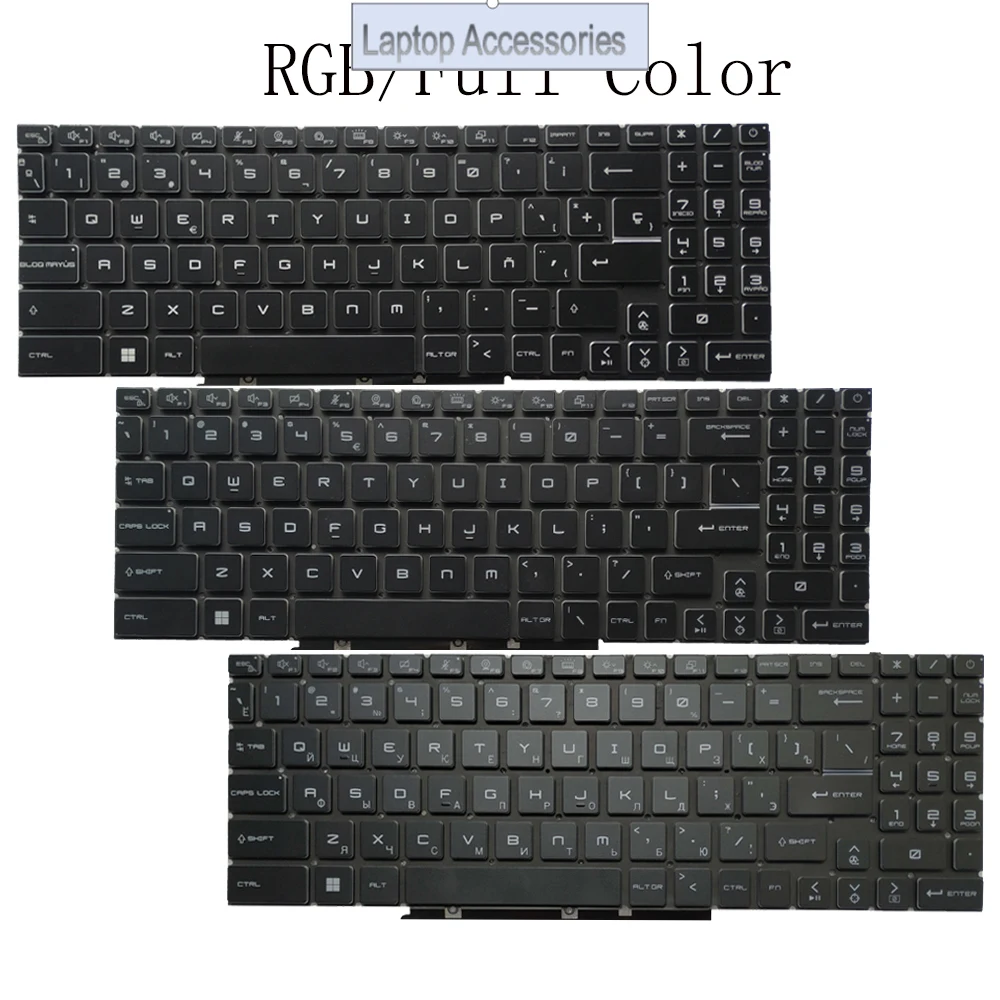 New RGB Backlit US/Russian/Spanish Keyboard For MSI GL66 GF66 GF76 MS-1581 1582 1583 1585 GL76 MS-17L1 MS-17L2 MS-17L3 MS-17L4