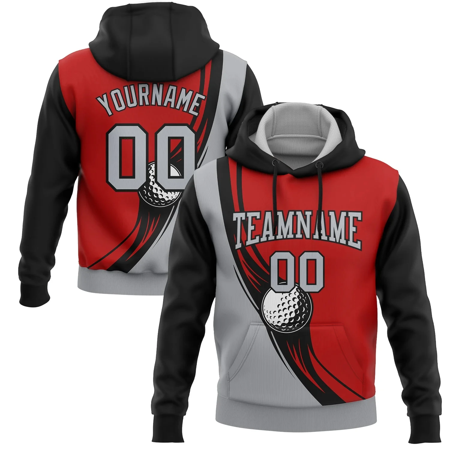 

Custom Name Logo Number Hoodies 3D Printed Golf Ball Sports Pullover Sweatshirt Hoodie