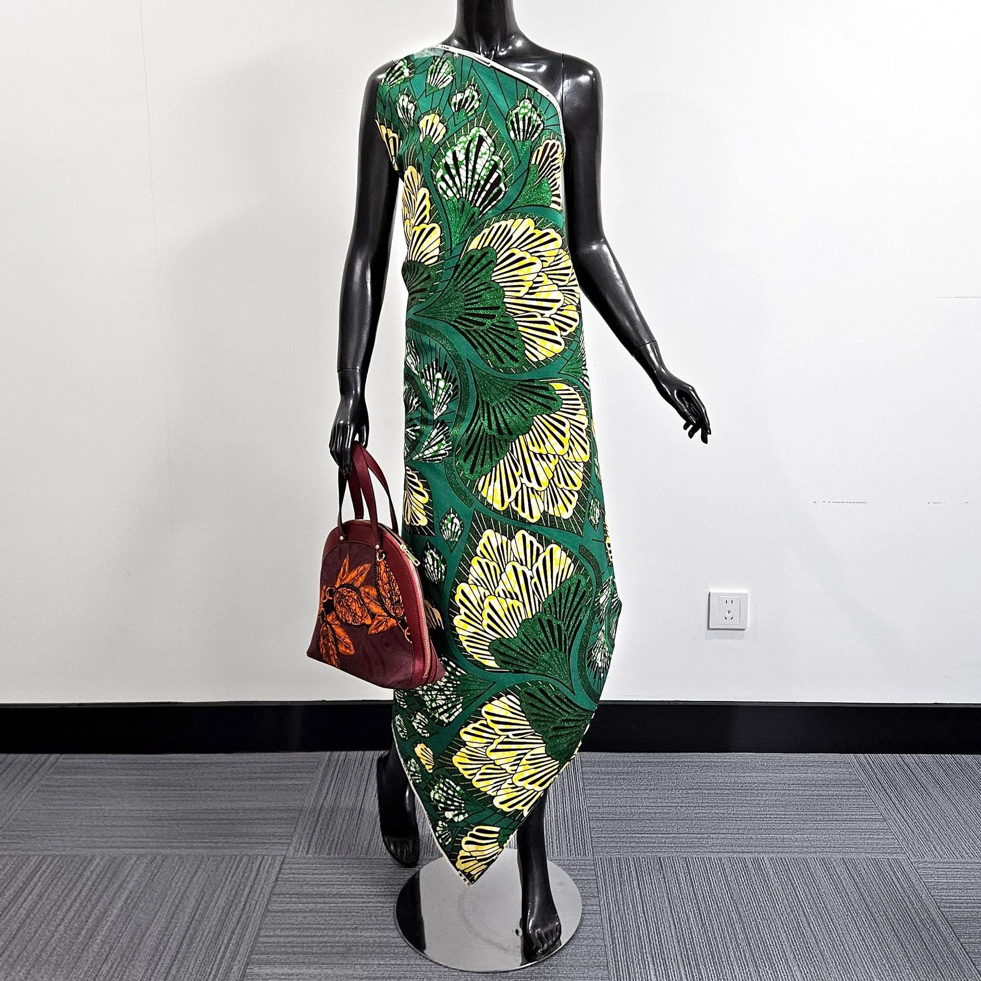 yellow-printed-dark-green-cotton-african-waxed-fabric-diy-sewing-dress-clothes-pants-cotton-fabric-115cm-wide-6yards-long-r7113