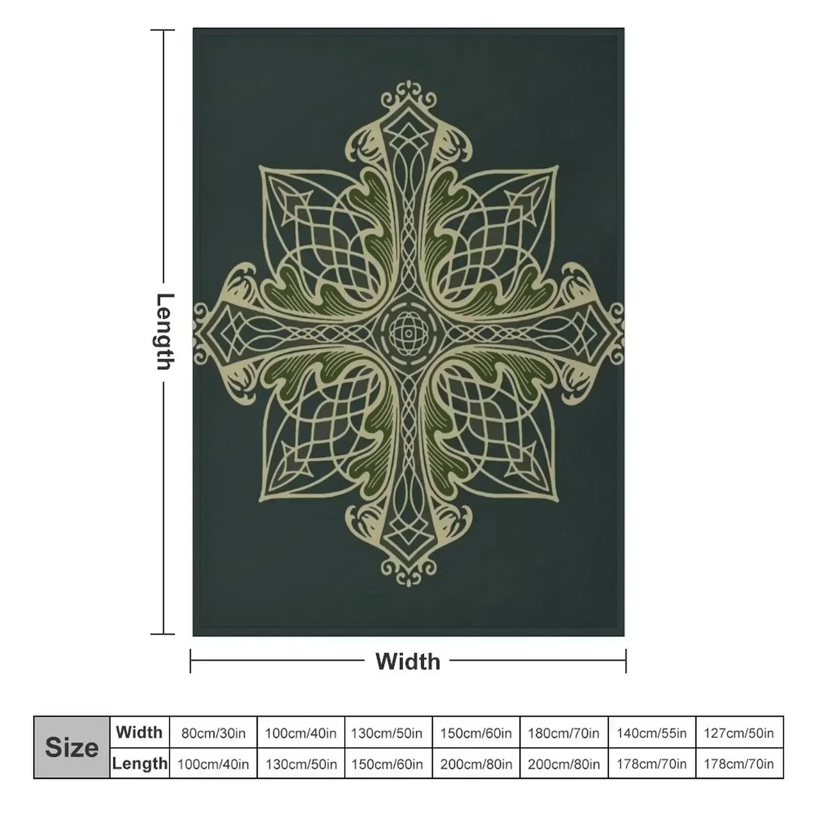 Celtic Oak Cross Throw Blanket couch cozy soft plush fuzzy picnic outdoor blanket
