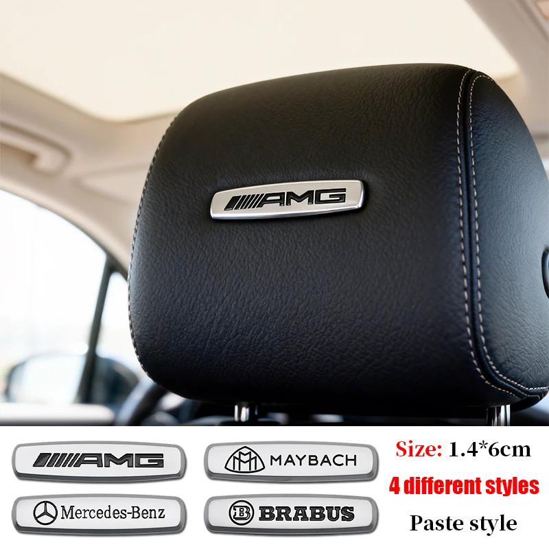 1/2/4pcs for AMG Car seat Emblem Backrest Headrest Clips Console Decoration Badge Interior decoration Sticker Accessories