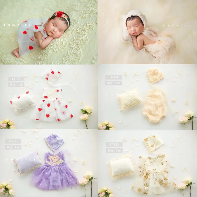 

New Baby Photography Clothing Childrens Studio Girl Photography White Princess Dress Baby Full Moon Photo Clothing 신생아