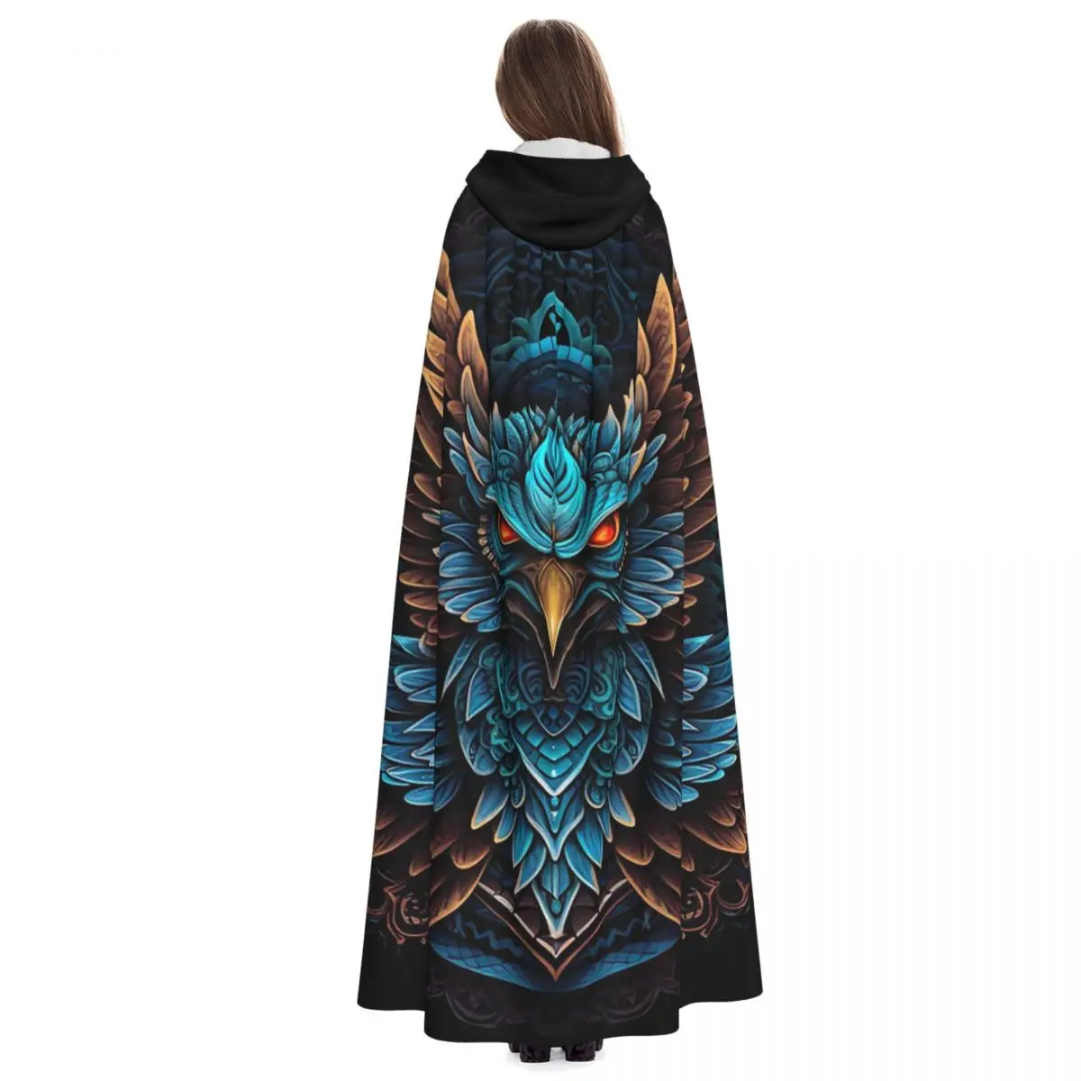 Jubah Berkerudung Panjang Elang Garang Kostum Cosplay Abad Pertengahan Penyihir HalloweenVampire Dewasa Uniseks