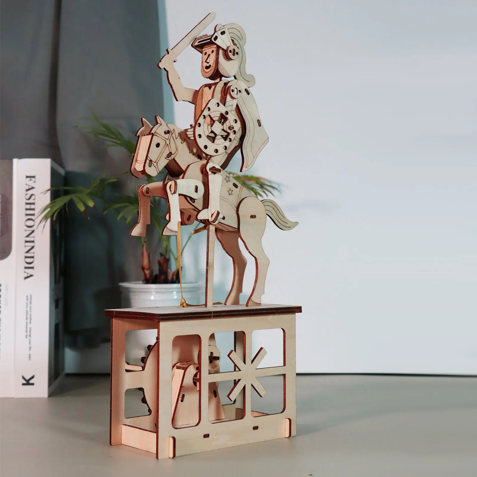 3D Wooden Puzzle Knight Diy Handmade Crafts Assembly Model Kits Creative Decoration Birthday and Christmas Gifts