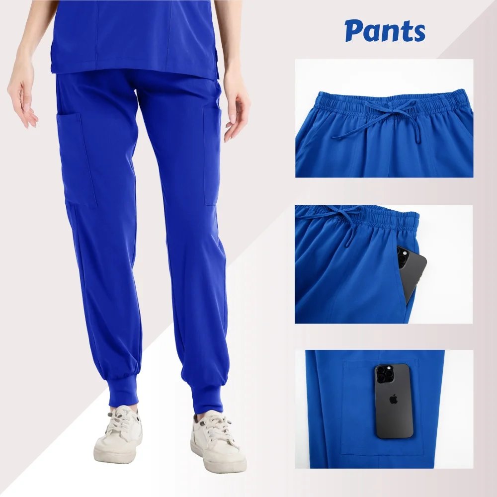 Uniformi da infermiera per donna Top a maniche corte con scollo a V Pantaloni Set di scrub medico chirurgico ospedaliero Uniformi da lavoro per cliniche estive casual