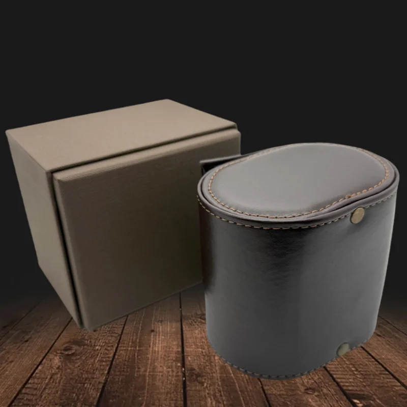 XISIDON Men Brown Leather Black Retro Automatic Mechanical Travel Box Fits PP Nautilus Gift Storage Display Watch Box No Logo