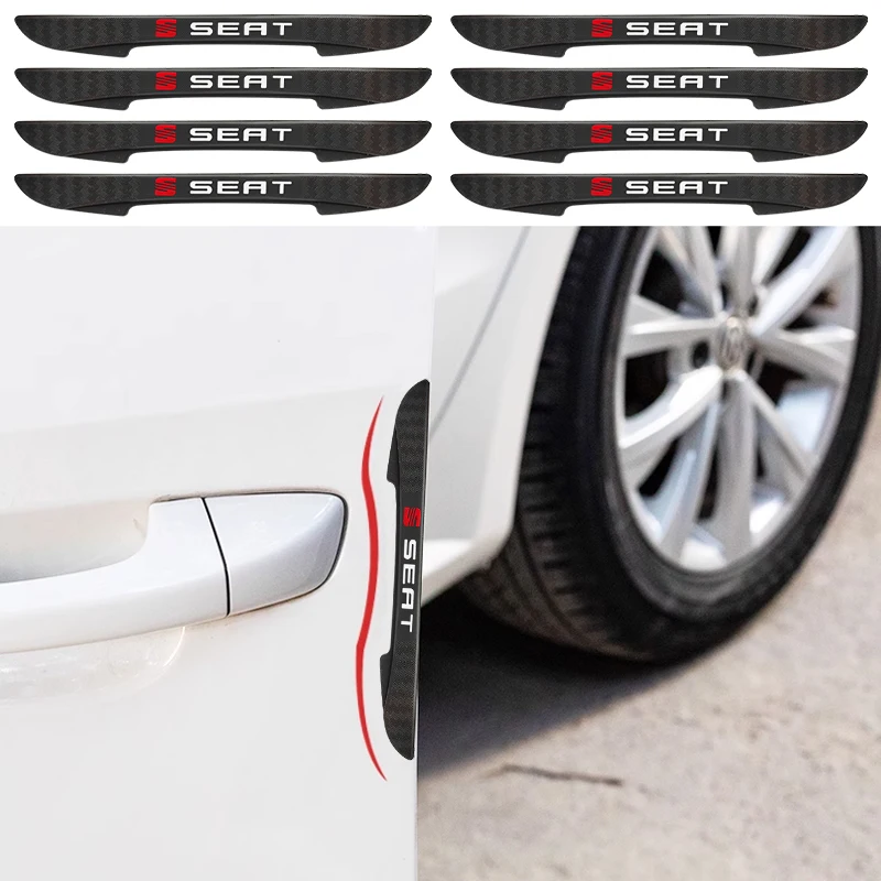 4PCS Bumper Anti-collision Strip Car Door Anti-Scratch Protector Stickers For Seat Leon 2 mk2 mk3 Mk1 5f Ibiza Ateca Altea Cupra