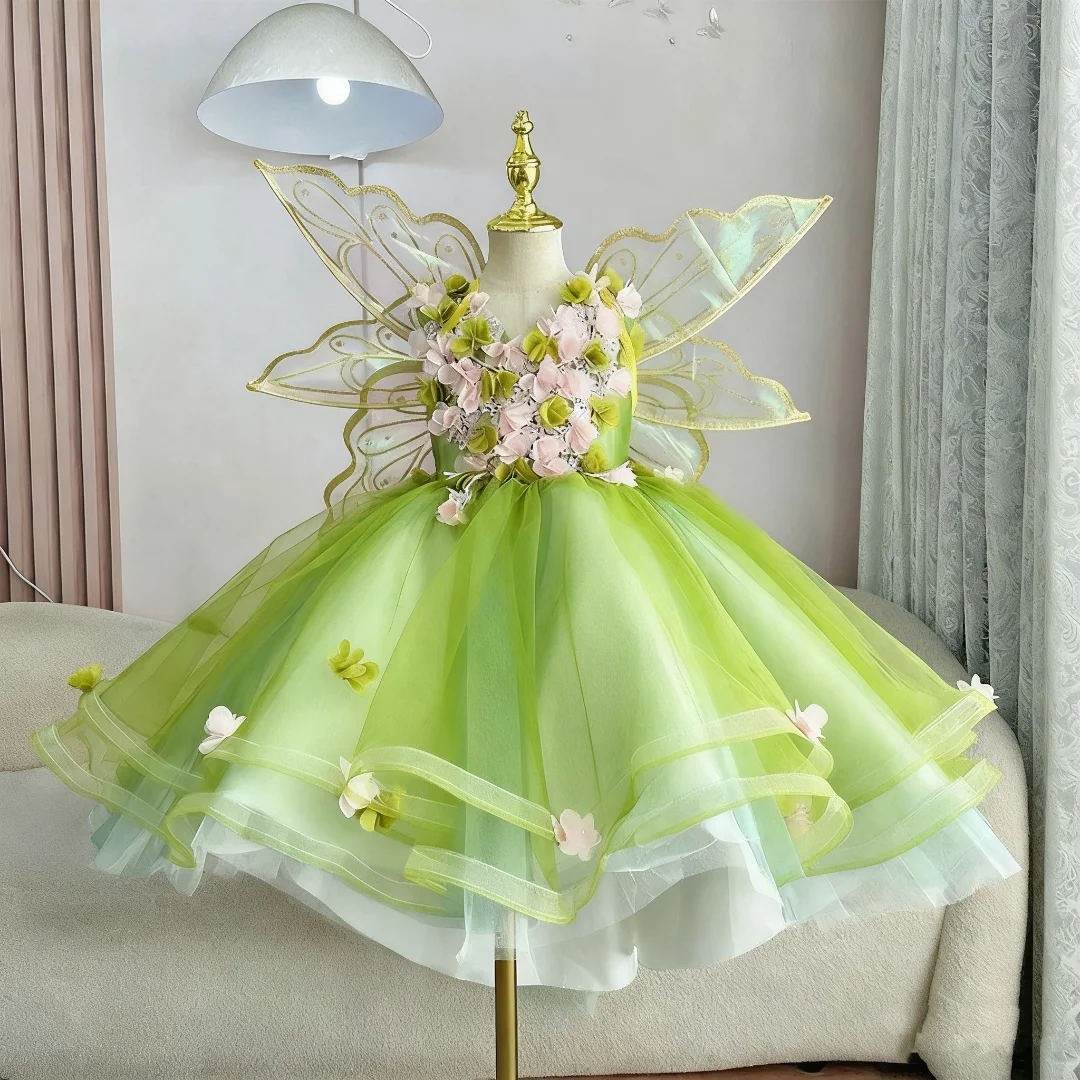 

Cute French-style Forest Fairy Series Sleeveless Knee Length Dress Piano Performance Birthday Party Princess Dress Flower Girl