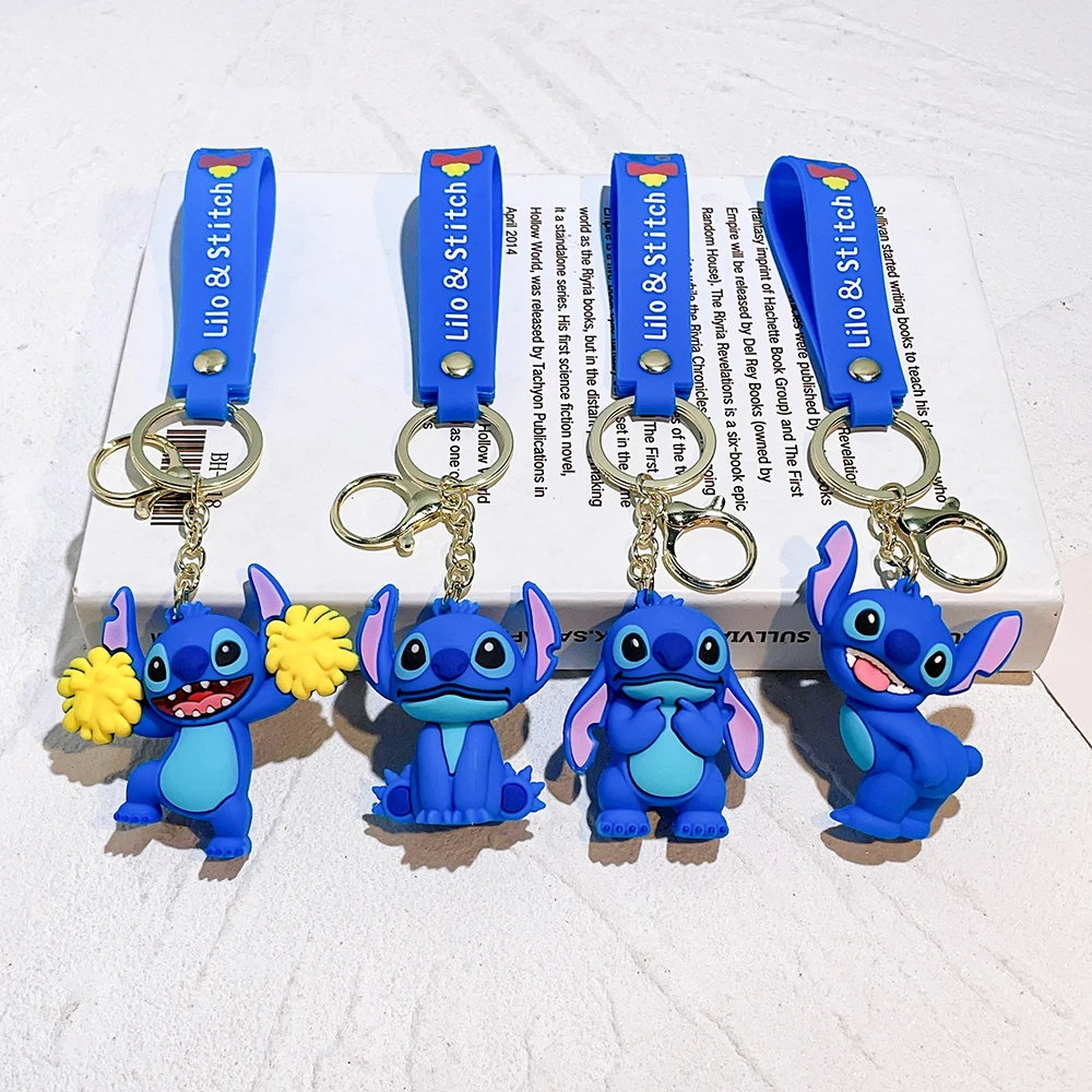 Stitch Keychian Anime Stitch Portachiavi con ciondolo Portachiavi con angelo rosa dolce Portachiavi per auto da donna Regalo di compleanno per ragazza