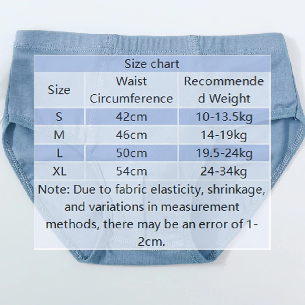 3/5PCS Boys' Underpants Solid Color Cotton Shorts Kids Boxers Breathable Briefs Teenager Elastic Waistband Comfoteable Panties