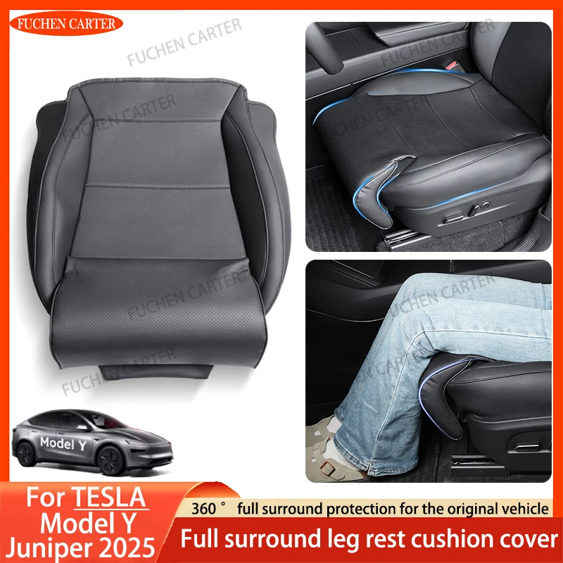 

Seat Extender Leg Cushion Driver and Co pilot For Tesla ModelY Juniper2025 Leather Leg Support Mat Memory Foam Cars Seats Cover