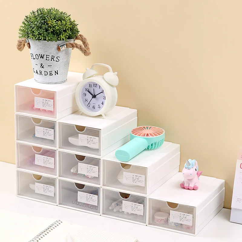 1pc Desktop Drawer Storage Box Desk Stationery Desk Storage Rack Dormitory Table Small Storage Cabinet