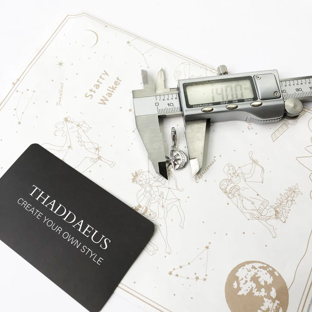 سحر قلادة نجمة وقمر جديد أوروبا نمط مجوهرات للنساء هدية عصرية في 925 الفضة الاسترليني #3