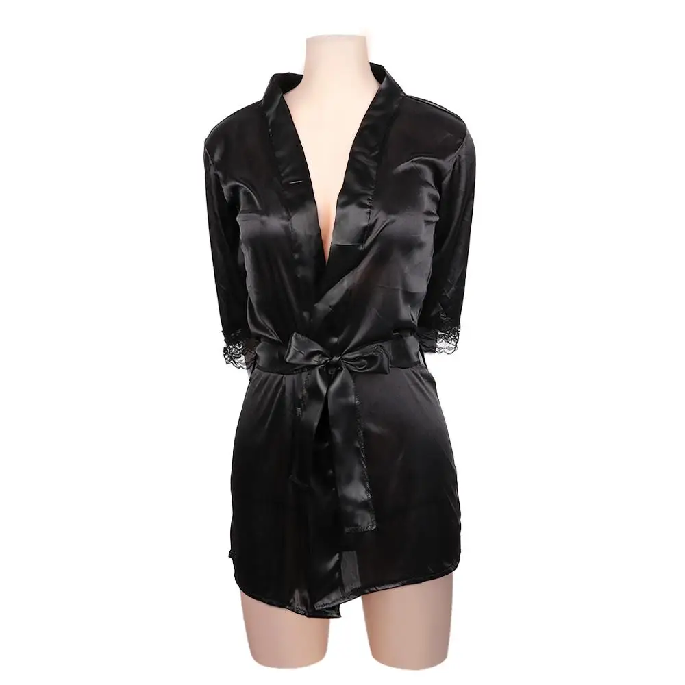 

Nighty Satin Lace Pajamas Underwear Nightdress Robe Sleepwear Lingerie