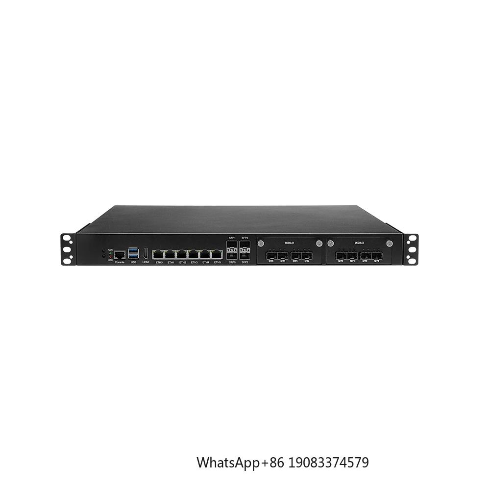 

1U Industrial Firewall 6 NIC 2.5GbE 12 SFP+ 10GbE MikroTik ROS7 H770 12th 13th 14th Core I3 I5 I7 PfSense Server