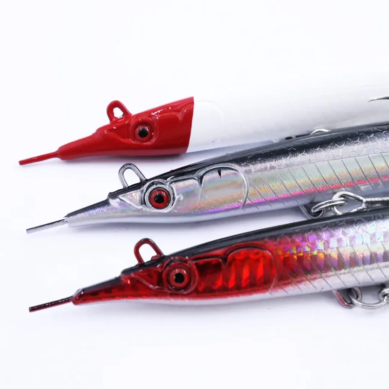 Saury Fish Pencil Fishing Lure Sinking 182mm 54.5g HardBait Treble Hook Swimbait Wobbler Tackle Jerkbait Deep Artificial Bait