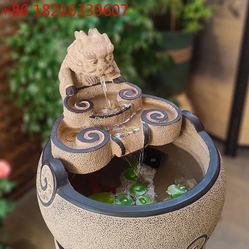 Lucky Flowing Water Ornaments Circulating Water Small High-End Opening Gift to Make Money