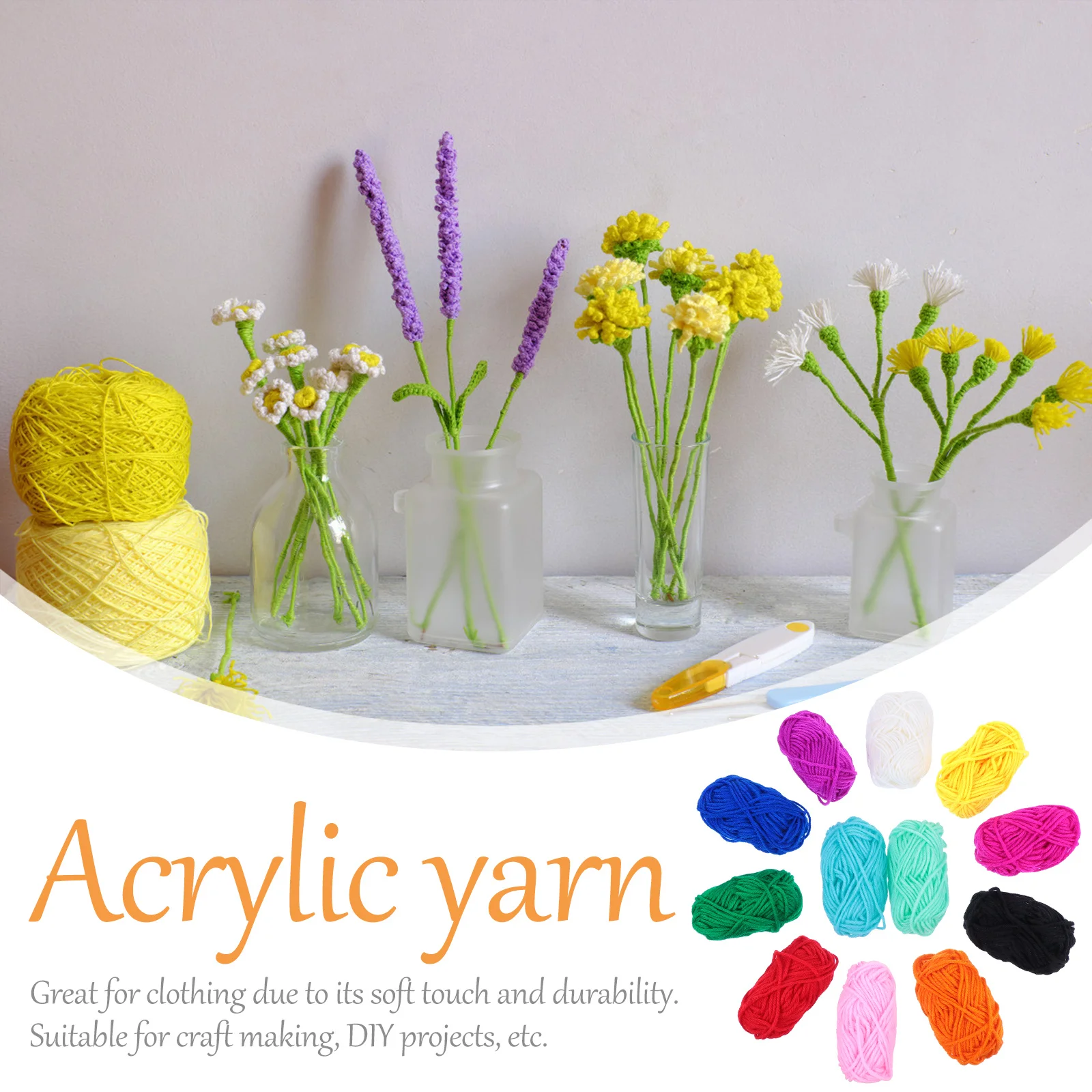 

Acrylic Wool Yarn Knitting Crochet Lightweight Soft Craft Diy Baby Blankets Socks Decorative Accessories Handmade Gifts