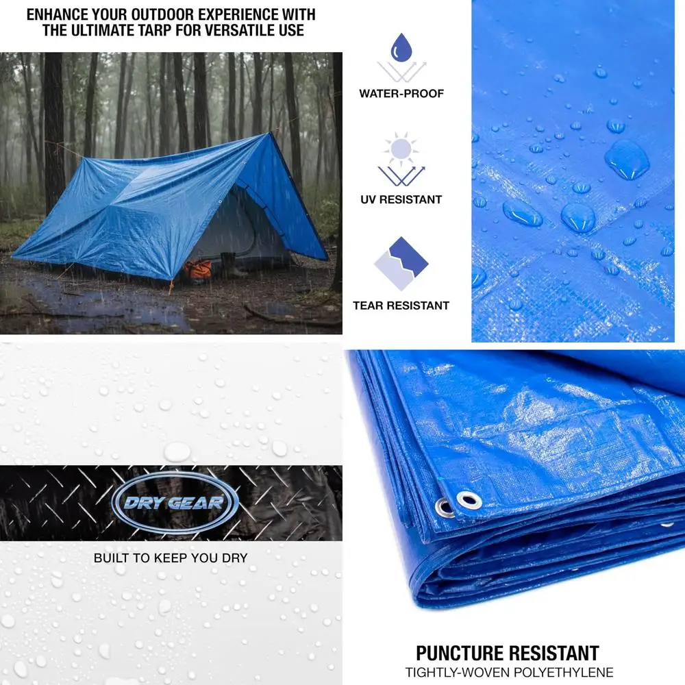 قماش القنب عالي التحمل مقاوم للماء مقاس 30 × 50 - غطاء خارجي سميك 5MIL للتخييم والملاجئ والمزيد