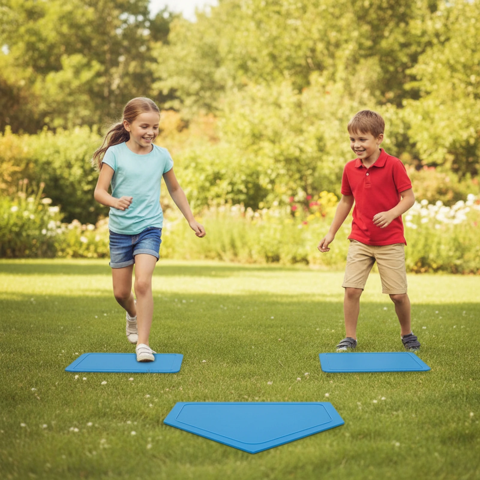 5 Pieces Rubber Bases with Pitcher's Plate Non-Slip Base Set with Base Plate Baseball Base Set Sturdy Sports Equipment