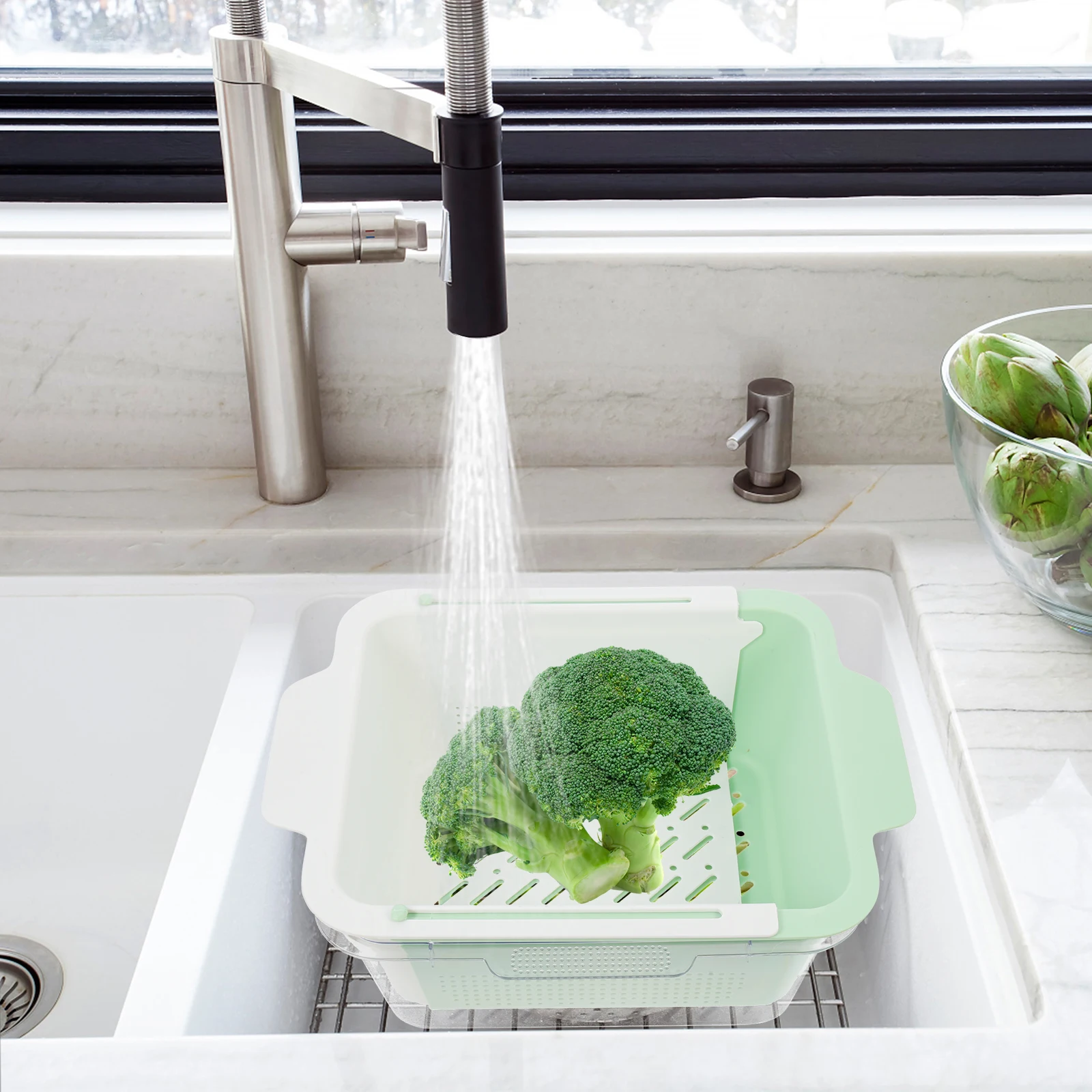 

Household Drainer Vegetable Basket Washing Multifunctional Draining Laundry Baskets