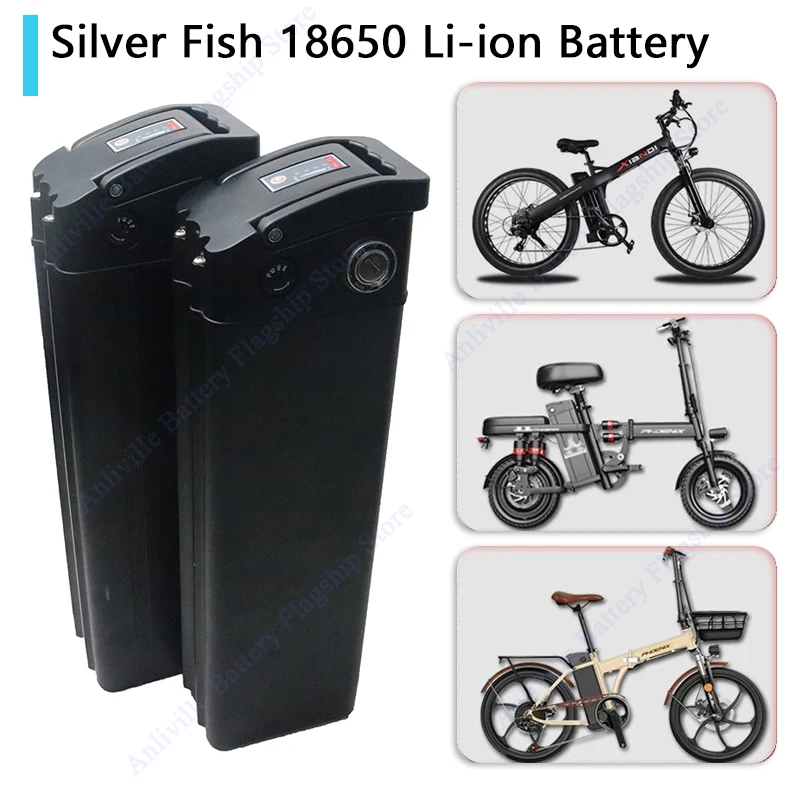 

Silver Fish Removable Lithium Battery (Built-in BMS) | 10Ah-20Ah 36V/48V/52V for 250W-1800W Folding E-Two Wheelers
