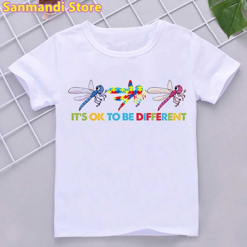 Funny Tshirt Girls/Boys It'S Ok To Be Different Lion/Tortoise/Dog/Dinosaur Animal Print Children'S Clothing Harajuku Shirt Tops