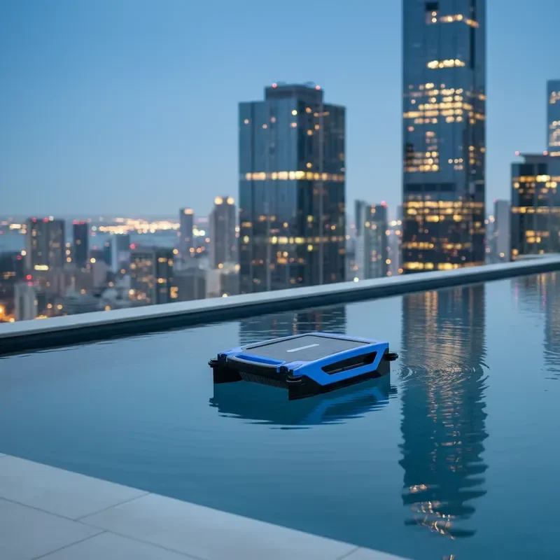 STROVAN Solar Powered High Quality Cleaning Robot Pool Skimmer Automatic Surface Cleaner High Efficiency Leaves Debris