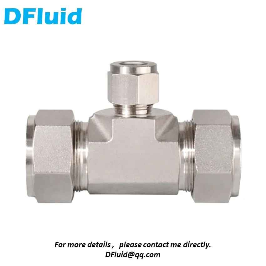 316 Stainless Steel Reducing TEE Double Ferrule Compression Connector 1/8 1/4 3/8 1/2 Pipe Fitting Water Gas replace Swagelok