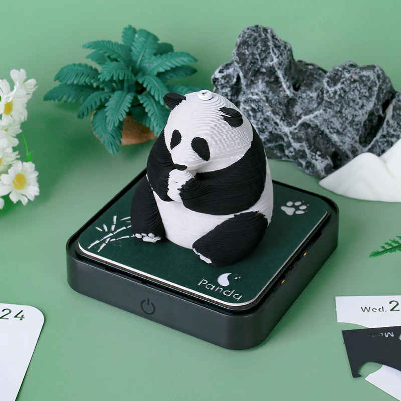 Omoshiroi Block Panda 3D Calendar 2025 3D Notepad Block Memo Pad Kawaii Note Paper Art Desk Calendar Sticky Notes Birthday Gift