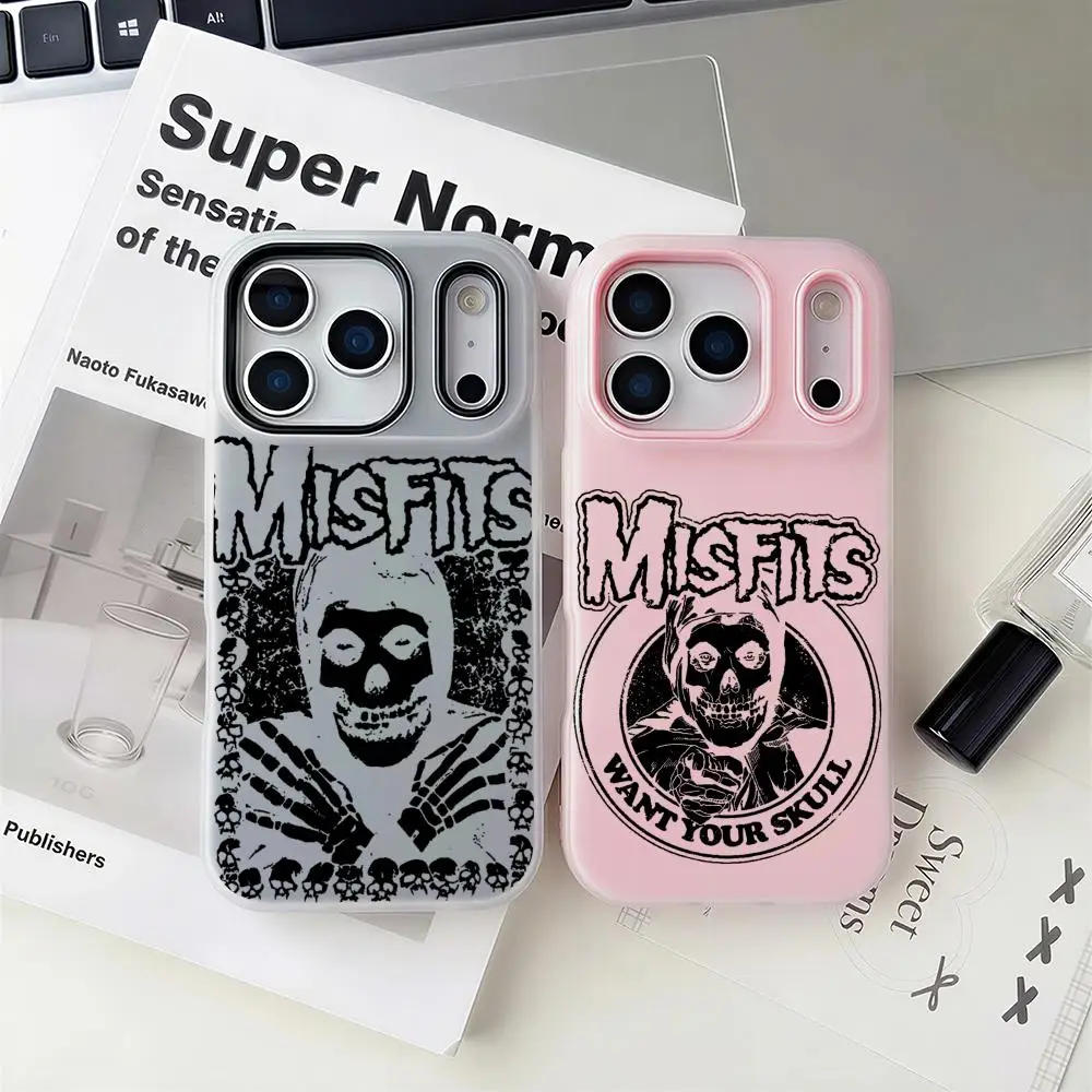 

Punk M-MisfitsS Phone Case 2-in-1 Detachable Clear Case with Slot for Cards & Photos iPhone 12-17