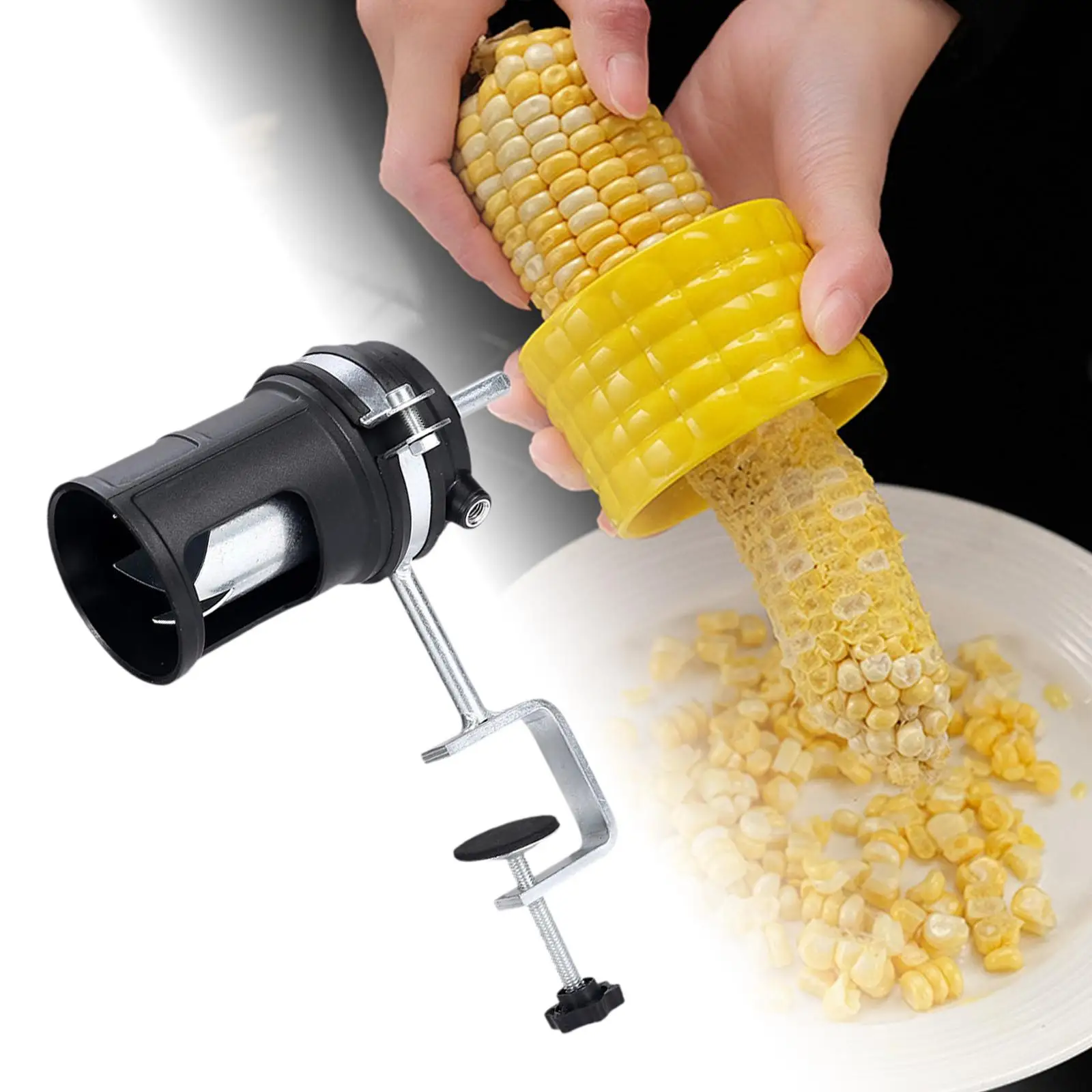 Dry Corn Thresher with Desk Fixed Clip for Power Drill 9.4x5inch Simple Installation Sturdy Accessory Professional Corn Stripper