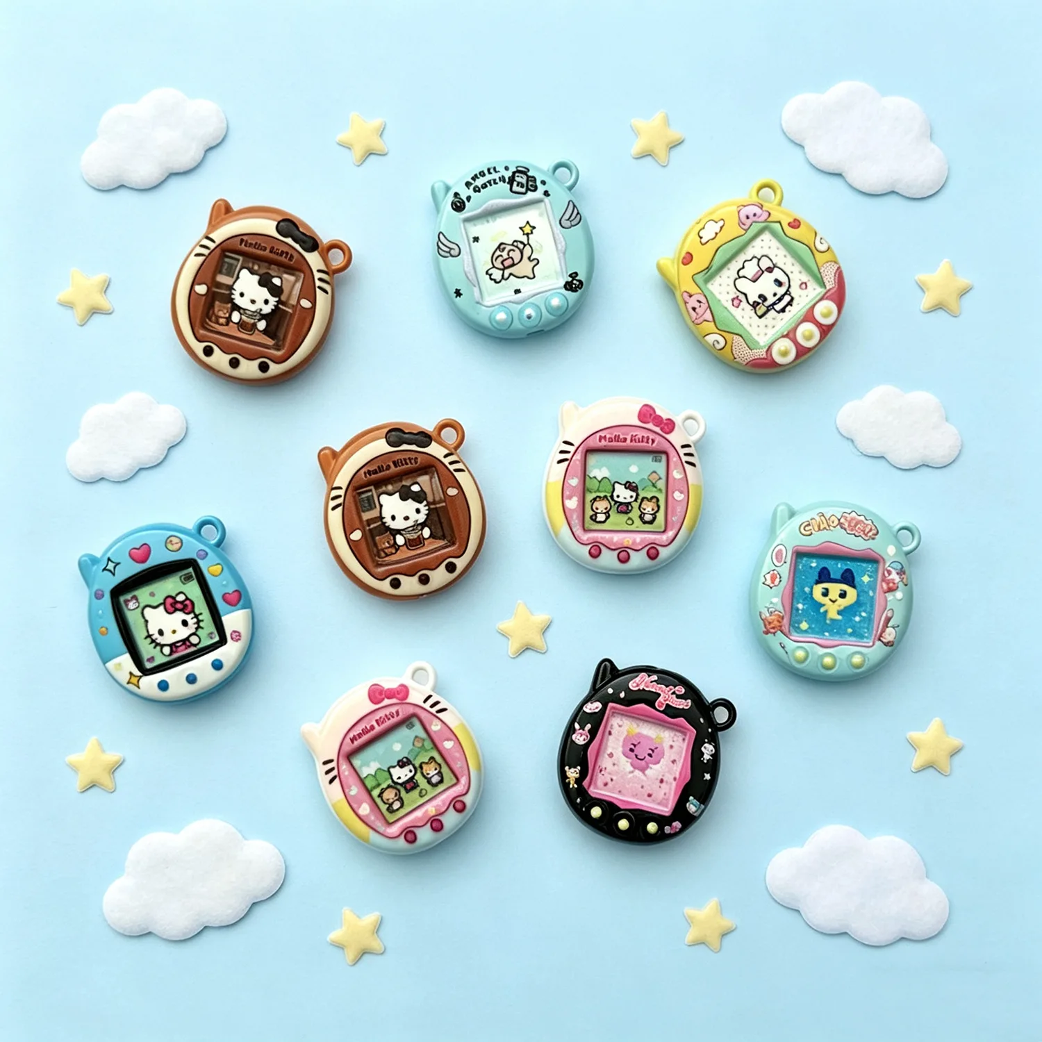 5pcs Retro Game Console Resin Beads, Vertical Hole Three-Way