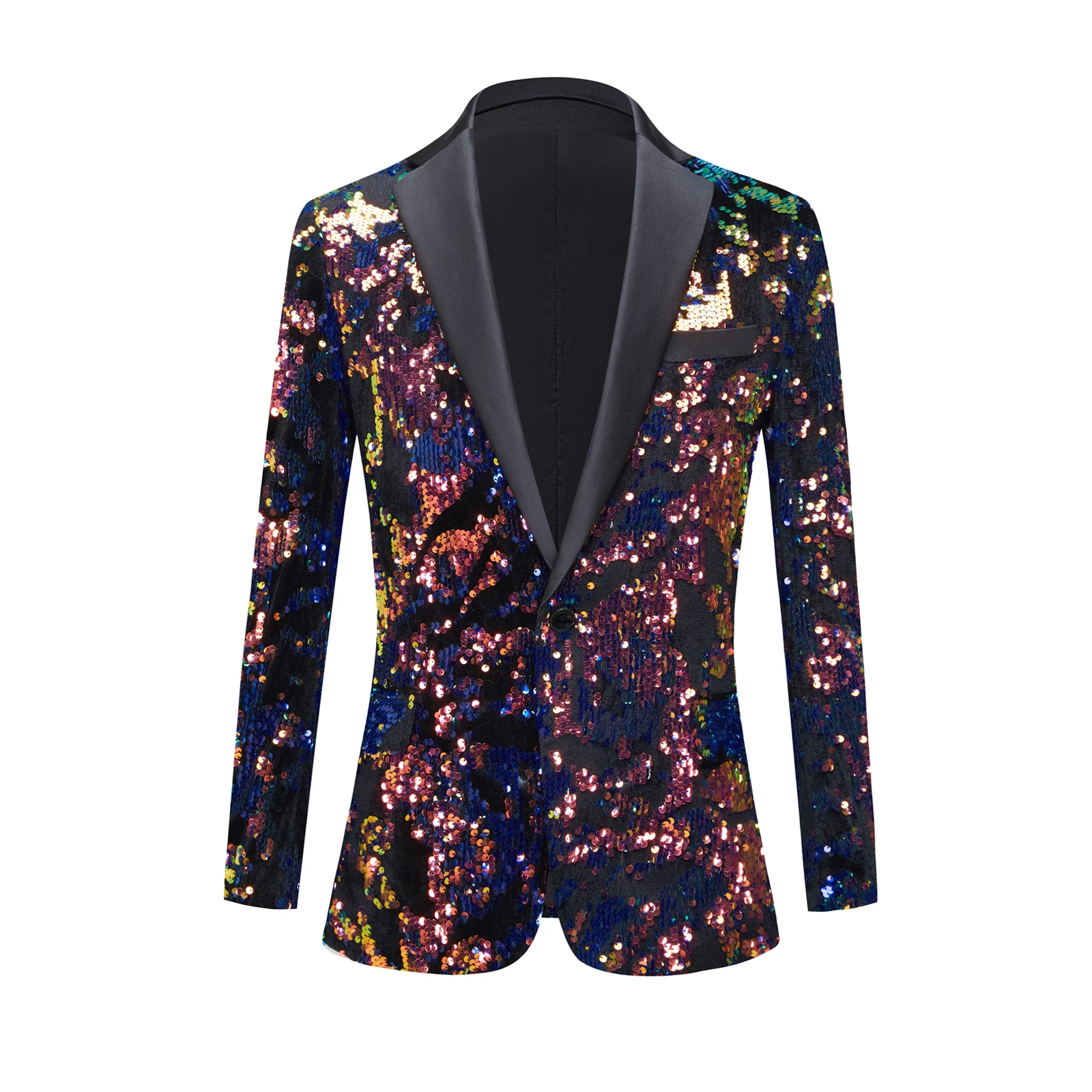 Veste de costume à paillettes pour hommes, mode fête formelle