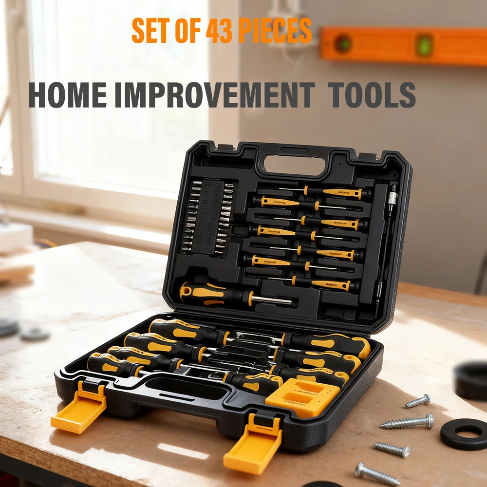 

43-Pieces Magnetic Screwdriver Set Phillips Slotted Torx Screwdriver Combination Set Portable Durable DIY Hand Tool with Case