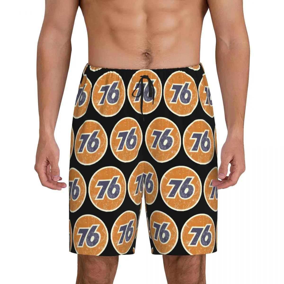 

Custom 76 Oil Union Vintage Short Pajama Pants Men Sleepwear Sleep Lounge Bottom Shorts Sleeping Pants